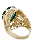 Or jaune 8 carats Emerald Anneau Artisanat vintage vrc031x-em Art Deco Style Art Déco soviétique